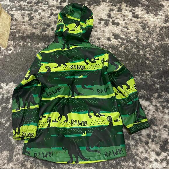 Western Chief Boys Hooded Dinasaur Pattern Raincoat Size 6 - Picture 4 of 4